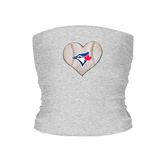 Toronto Blue Jays Stitched Heart Tube Top - Tiny Turnip
