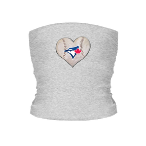 Toronto Blue Jays Stitched Heart Tube Top - Tiny Turnip