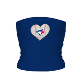 Toronto Blue Jays Stitched Heart Tube Top - Tiny Turnip