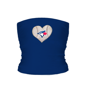 Toronto Blue Jays Stitched Heart Tube Top - Tiny Turnip