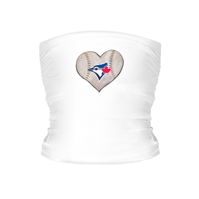 Toronto Blue Jays Stitched Heart Tube Top - Tiny Turnip