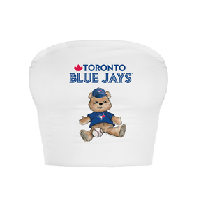 Toronto Blue Jays Teddy Crop Tube Top - Tiny Turnip