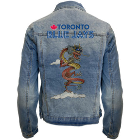 Toronto Blue Jays 2024 Year of the Dragon Distressed Denim Jacket