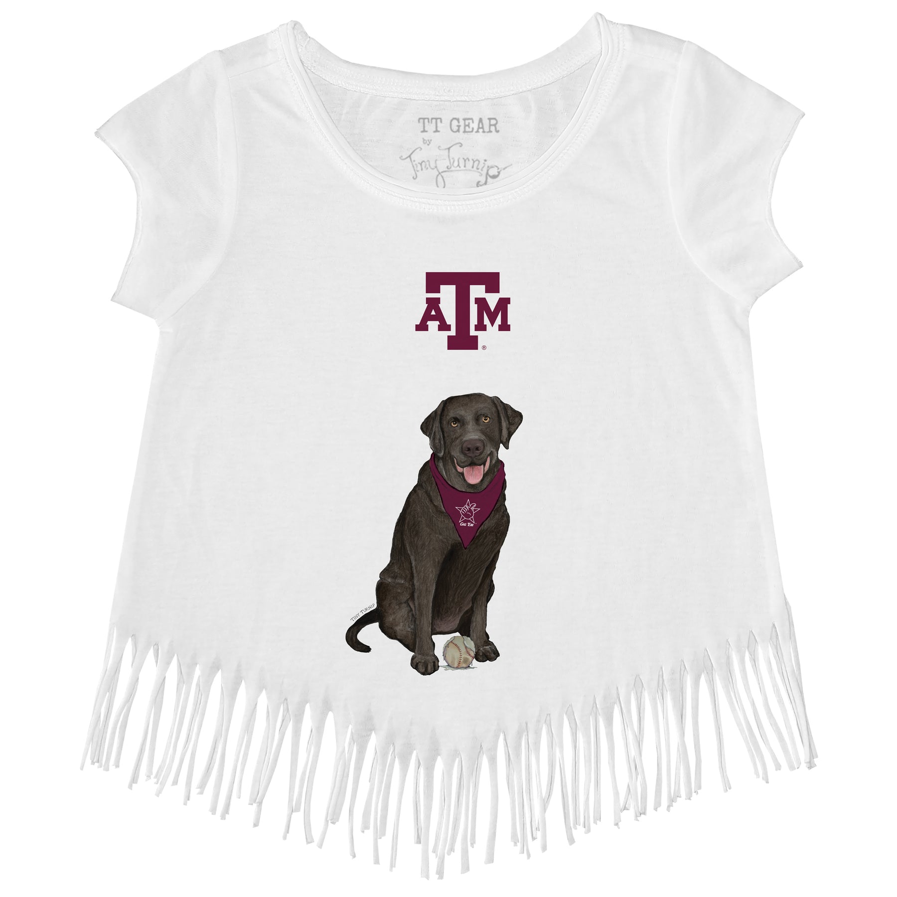 Texas A&M Aggies Black Labrador Retriever Fringe Tee