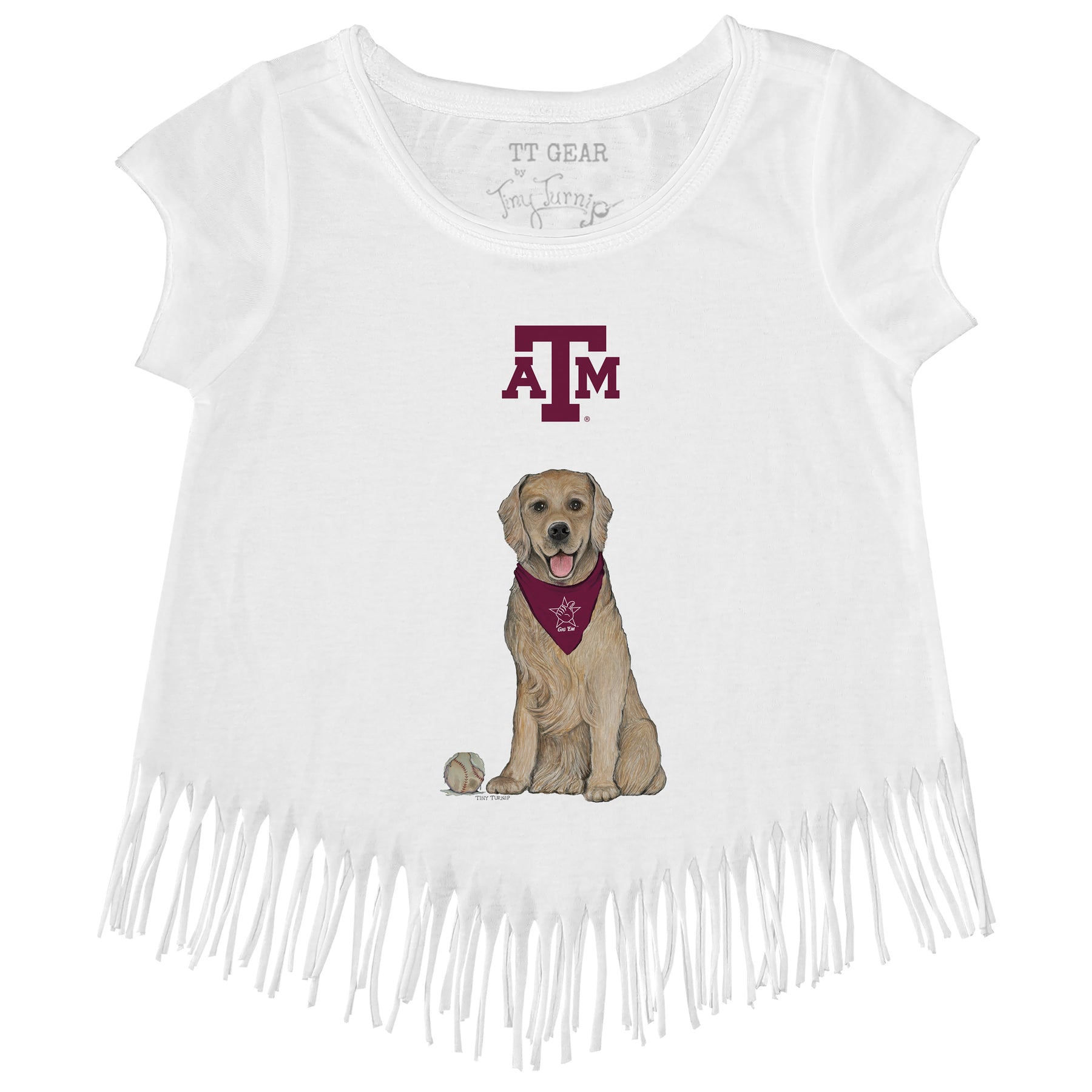 Texas A&M Aggies Golden Retriever Fringe Tee