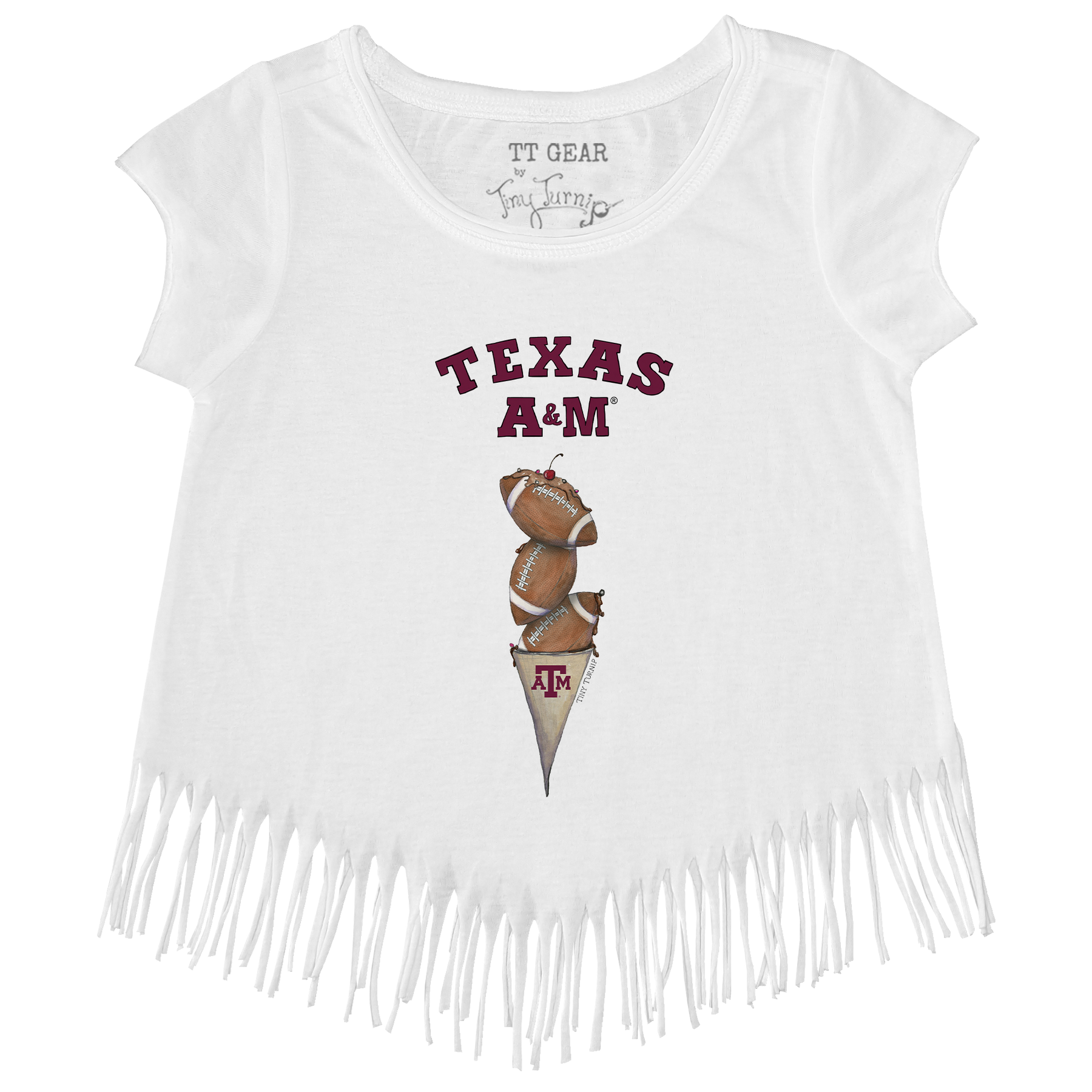 Texas A&M Aggies Football Triple Scoop Fringe Tee