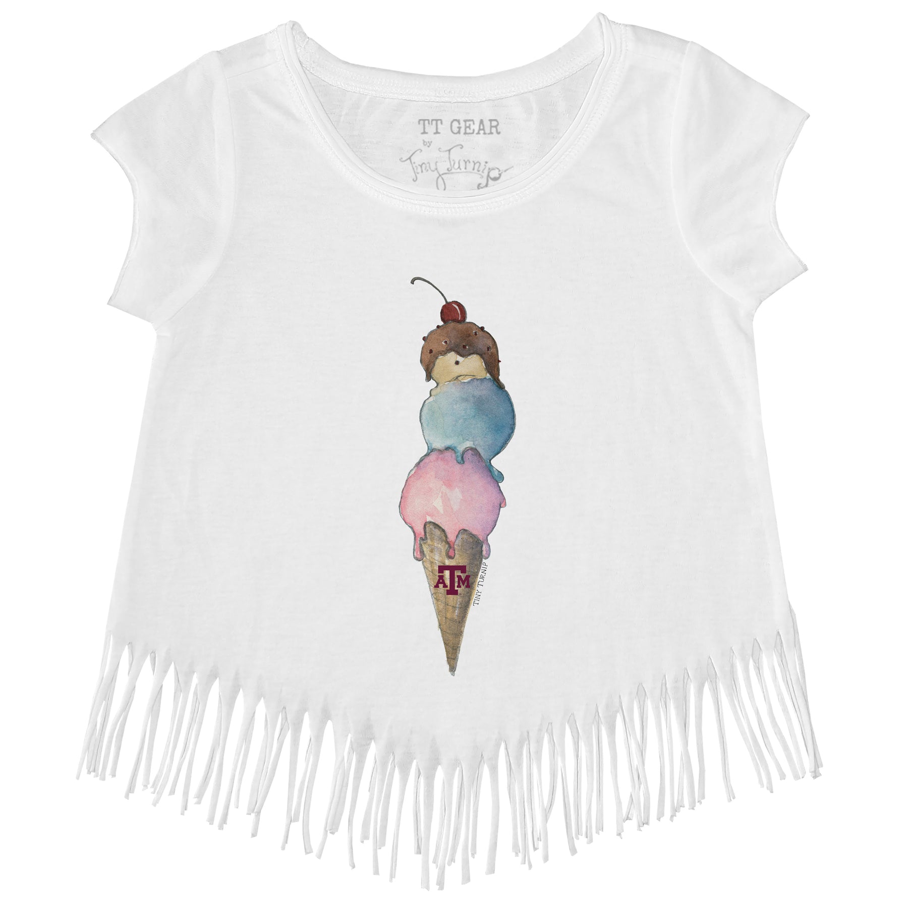 Texas A&M Aggies Triple Scoop Fringe Tee