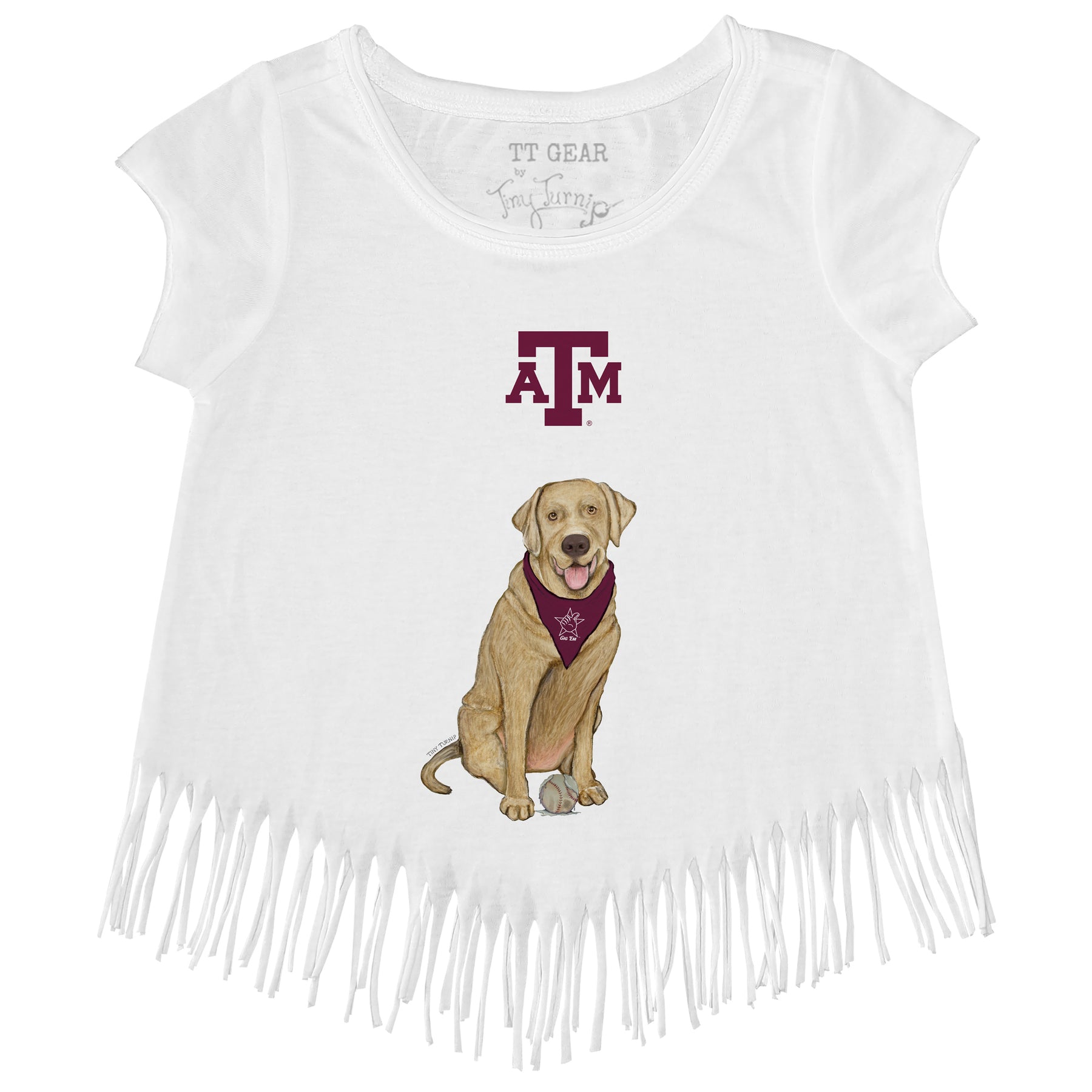 Texas A&M Aggies Yellow Labrador Retriever Fringe Tee