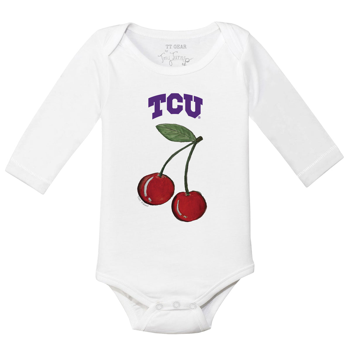 TCU Horned Frogs Cherries Long Sleeve Snapper