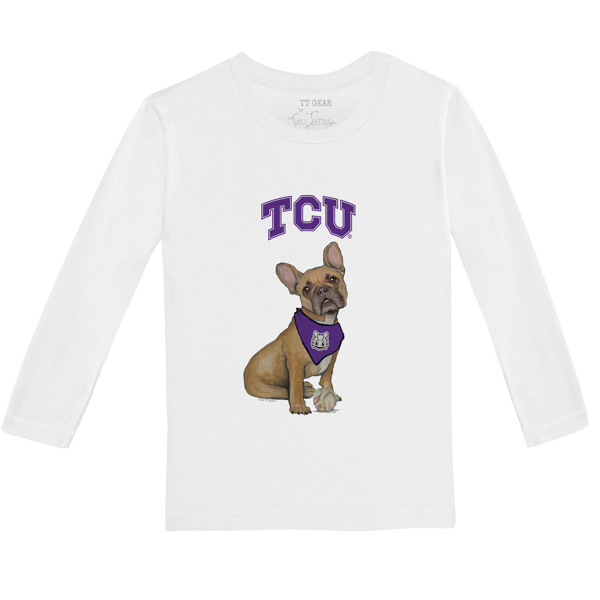TCU Horned Frogs French Bulldog Long-Sleeve Tee Shirt