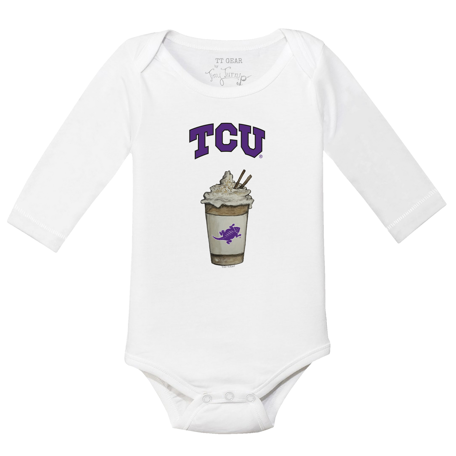TCU Horned Frogs Latte Long Sleeve Snapper