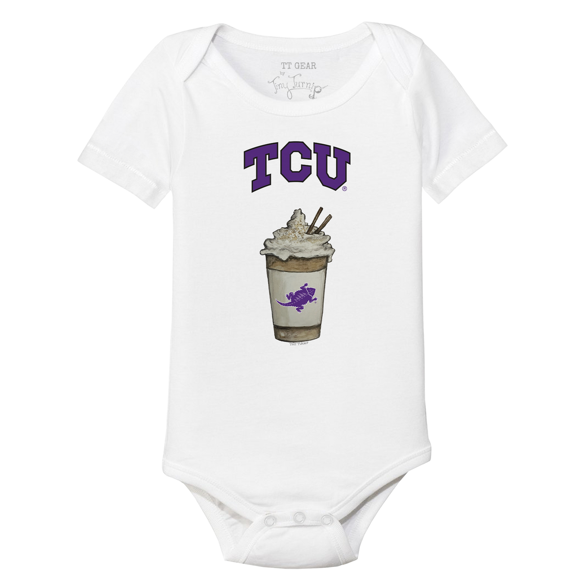 TCU Horned Frogs Latte Short Sleeve Snapper