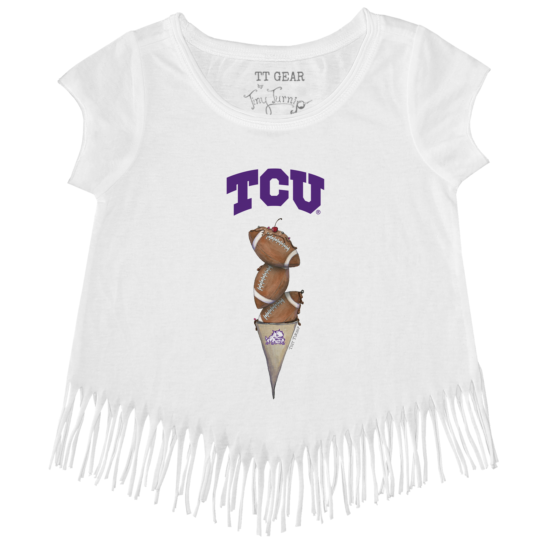 TCU Horned Frogs Football Triple Scoop Fringe Tee
