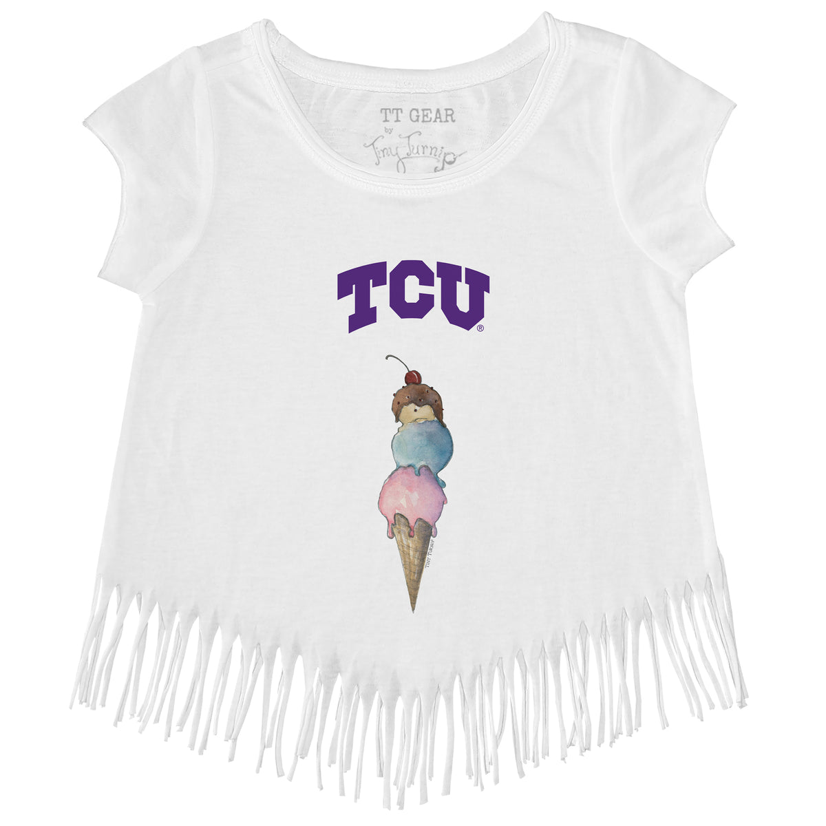 TCU Horned Frogs Triple Scoop Fringe Tee