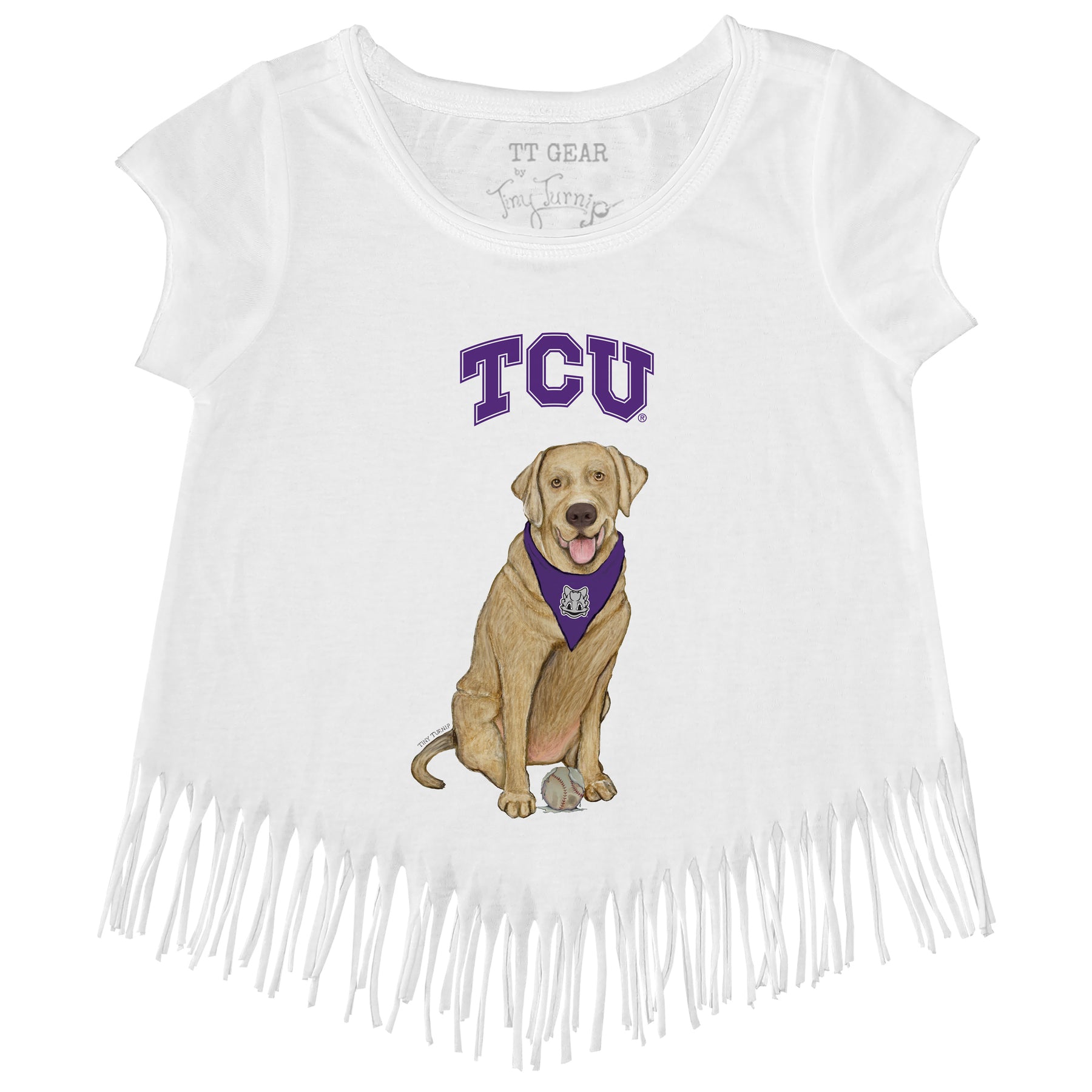 TCU Horned Frogs Yellow Labrador Retriever Fringe Tee