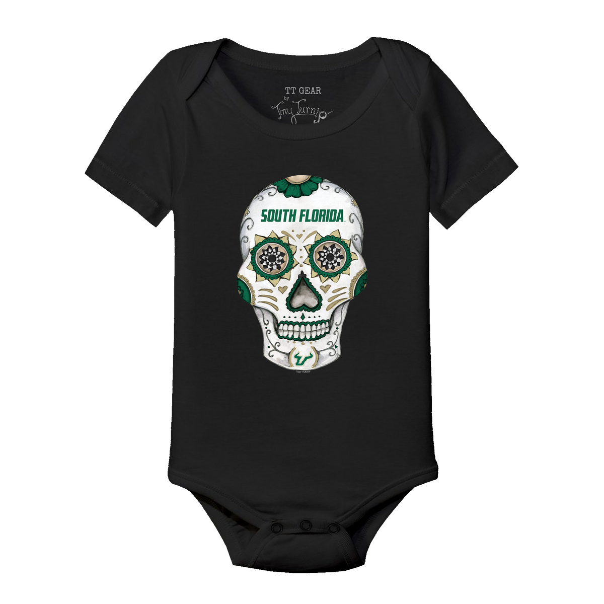 South Florida Bulls Sugar Skull Short Sleeve Snapper