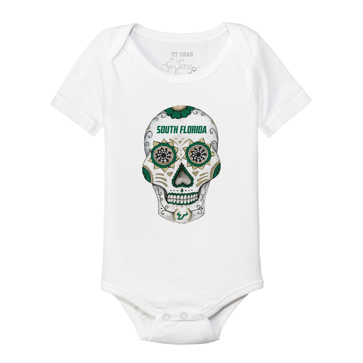 South Florida Bulls Sugar Skull Short Sleeve Snapper