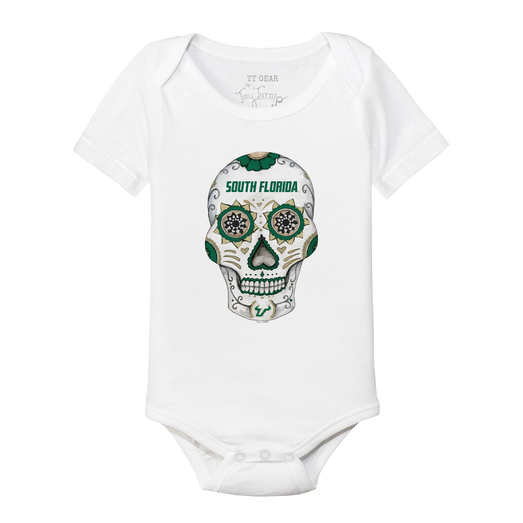 South Florida Bulls Sugar Skull Short Sleeve Snapper