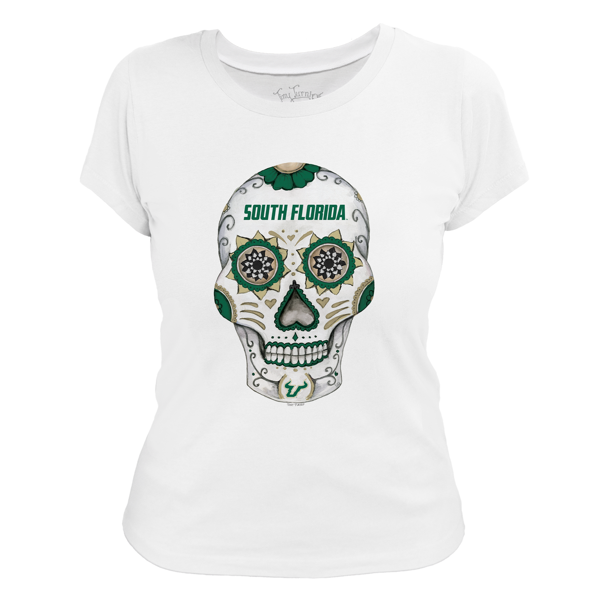 South Florida Bulls Sugar Skull Women's Tee Shirt