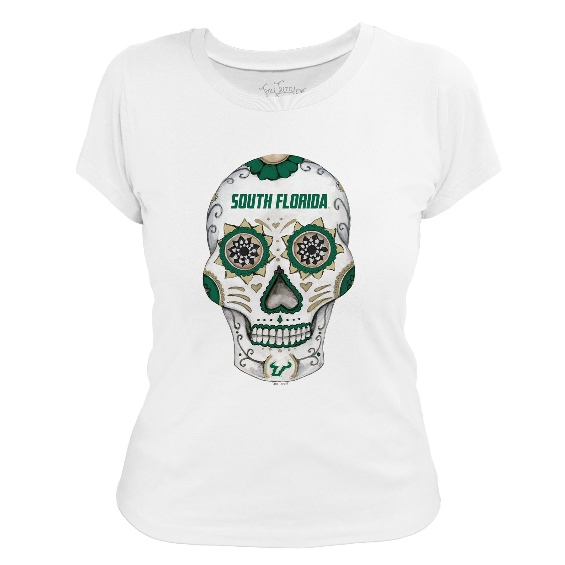 South Florida Bulls Sugar Skull Women's Tee Shirt