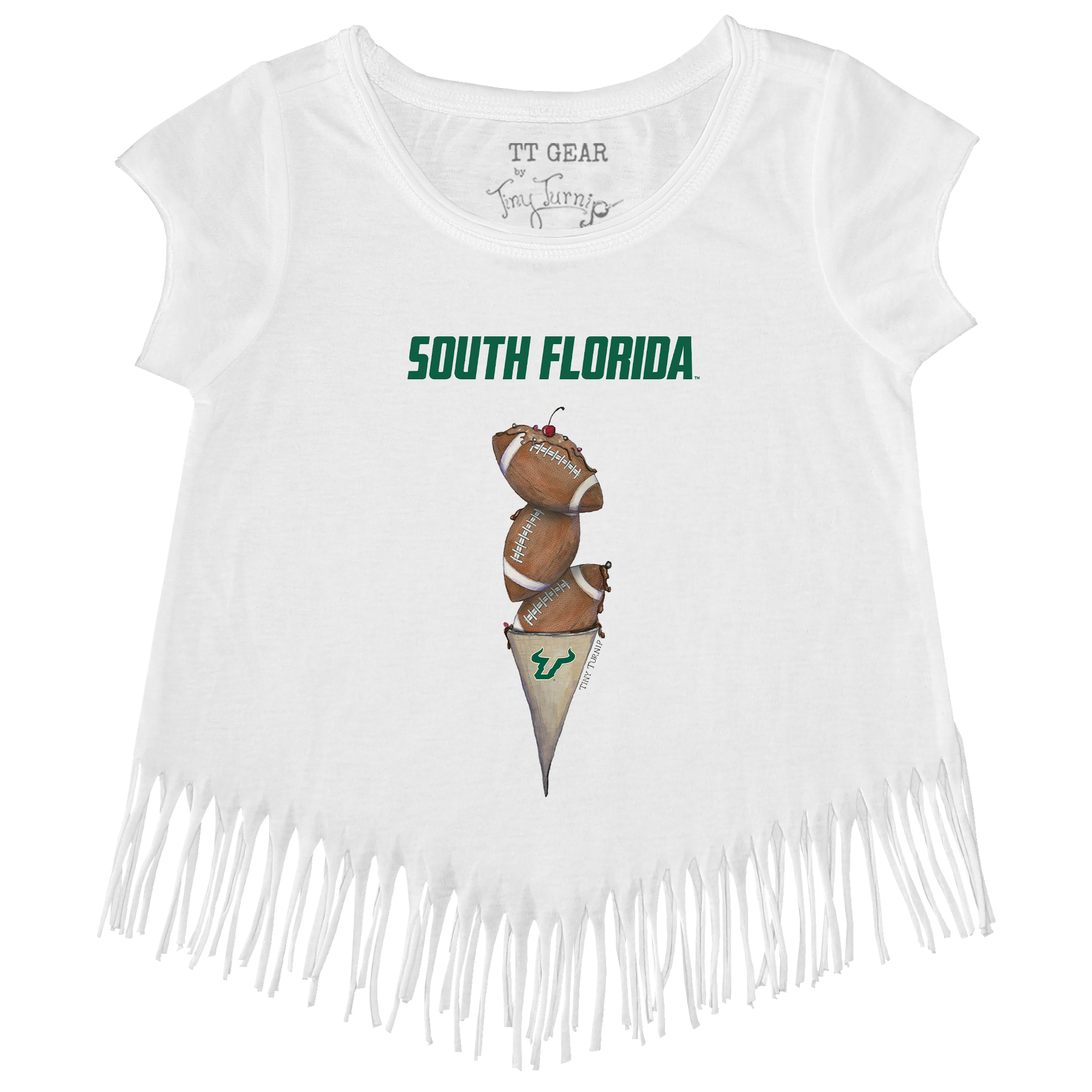 South Florida Bulls Football Triple Scoop Fringe Tee