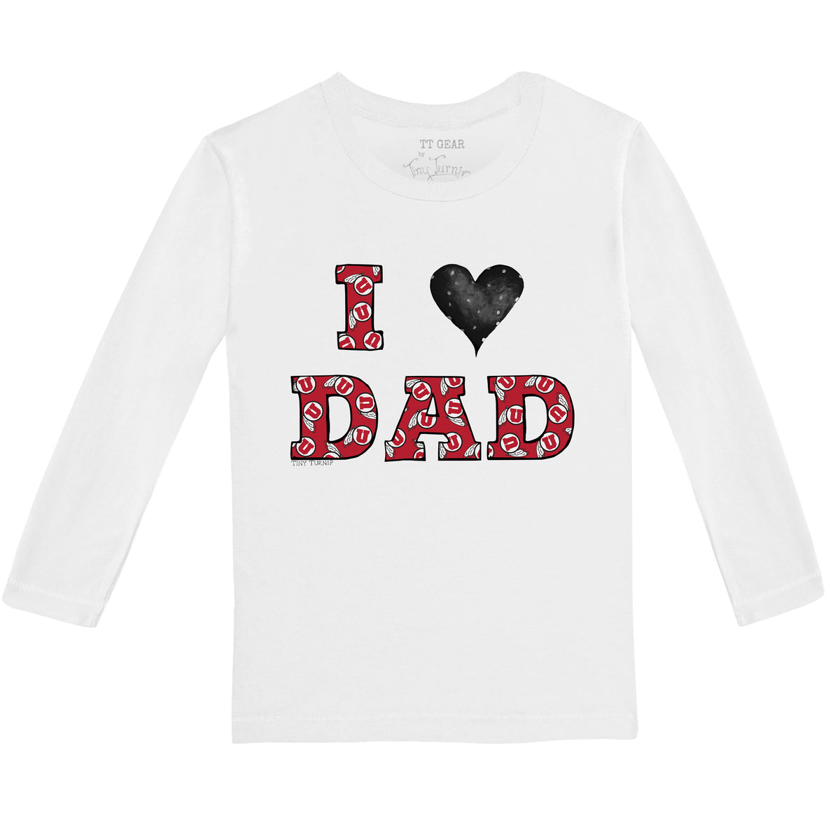 Utah Utes I Love Dad Long-Sleeve Tee Shirt
