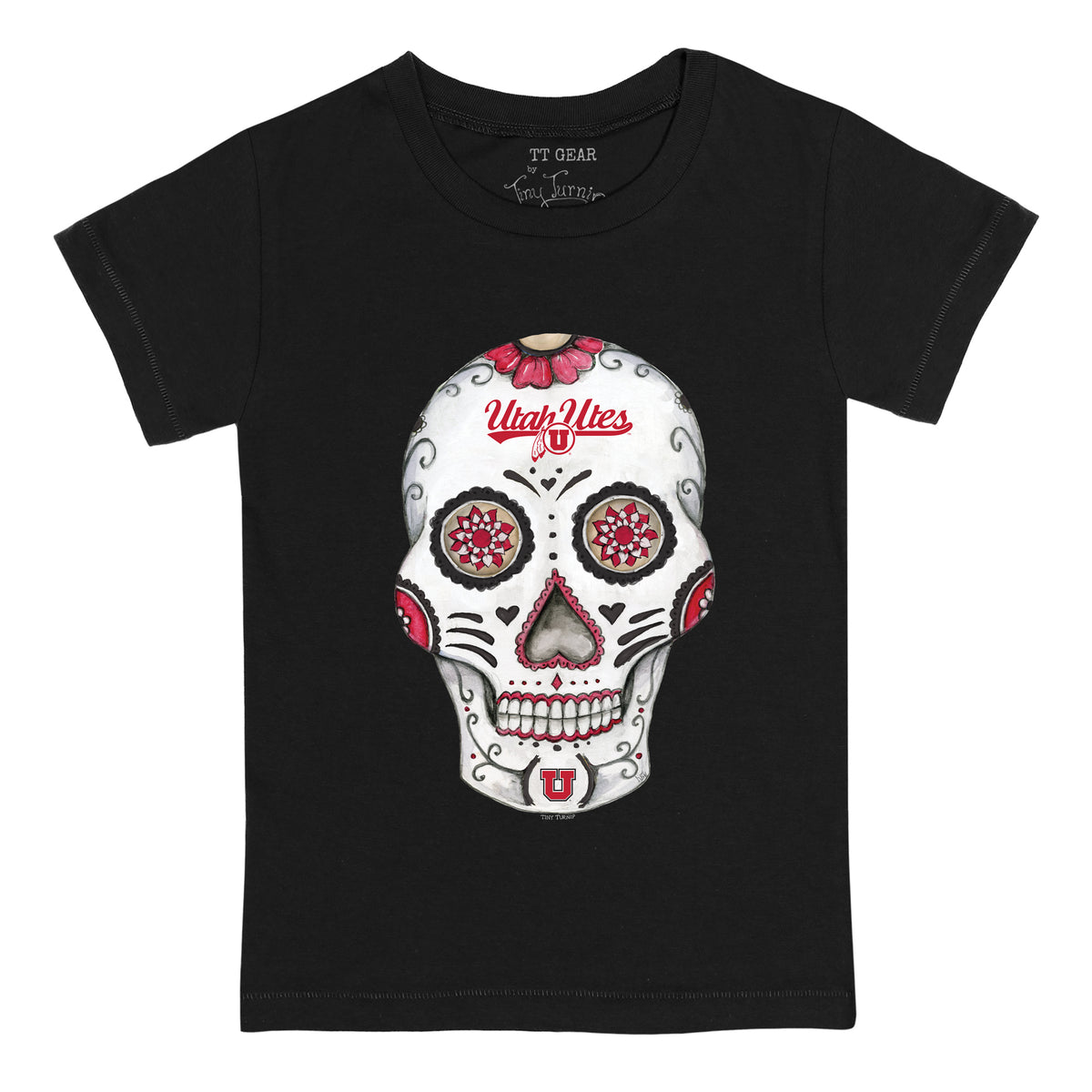 Utah Utes Sugar Skull Tee Shirt