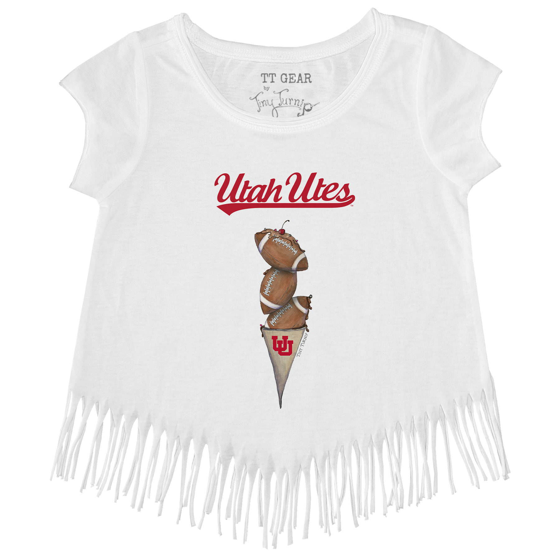 Utah Utes Football Triple Scoop Fringe Tee
