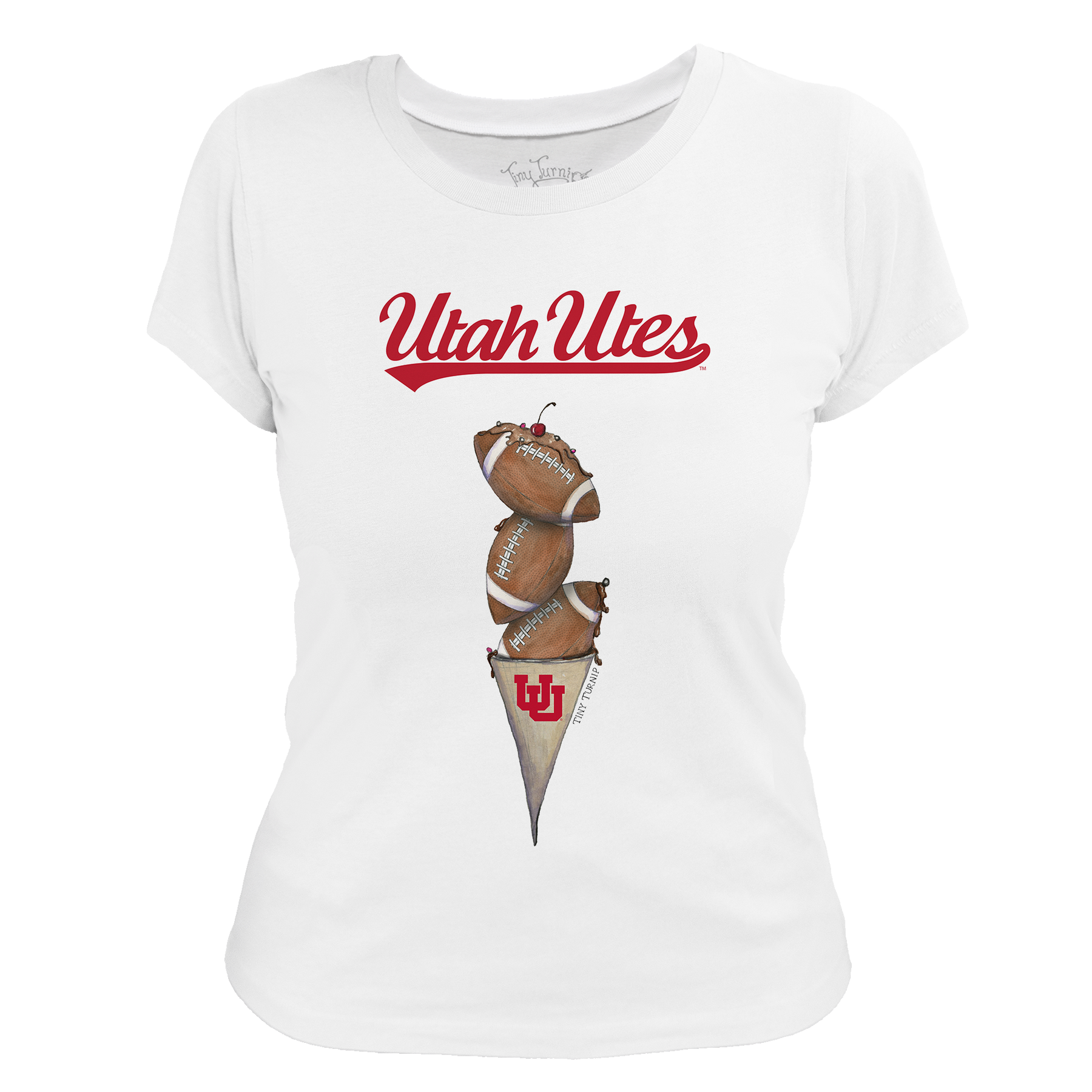 Utah Utes Football Triple Scoop Women's Tee Shirt