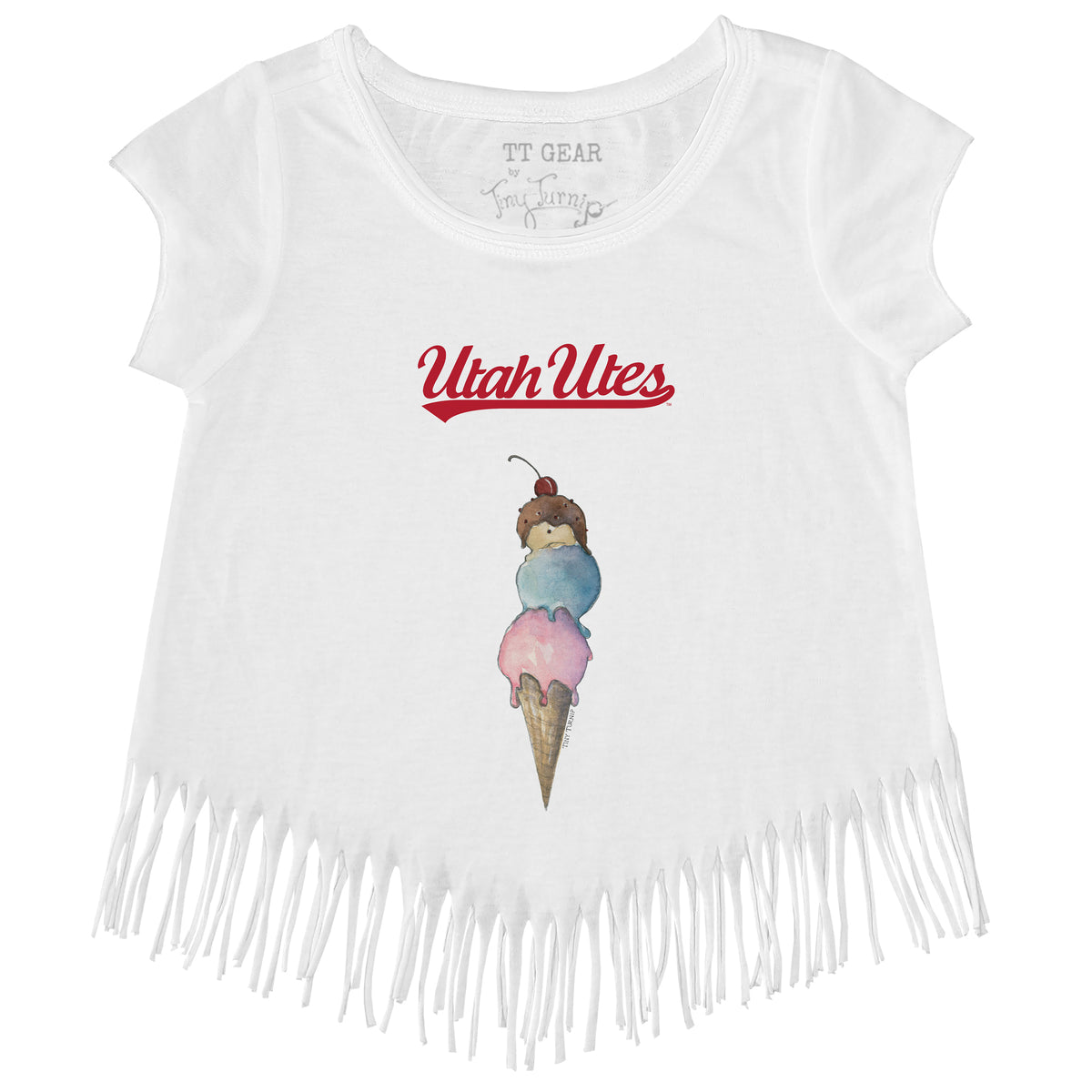 Utah Utes Triple Scoop Fringe Tee