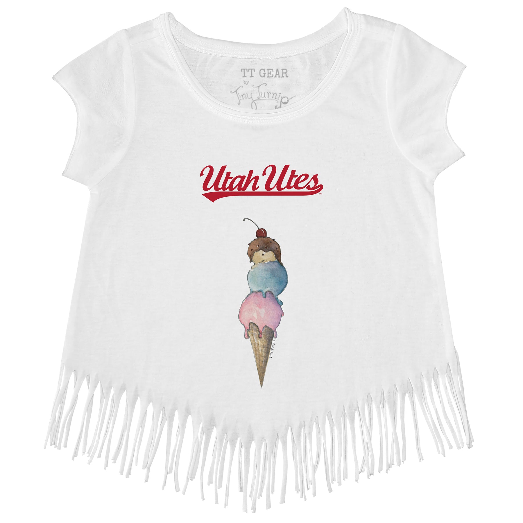 Utah Utes Triple Scoop Fringe Tee