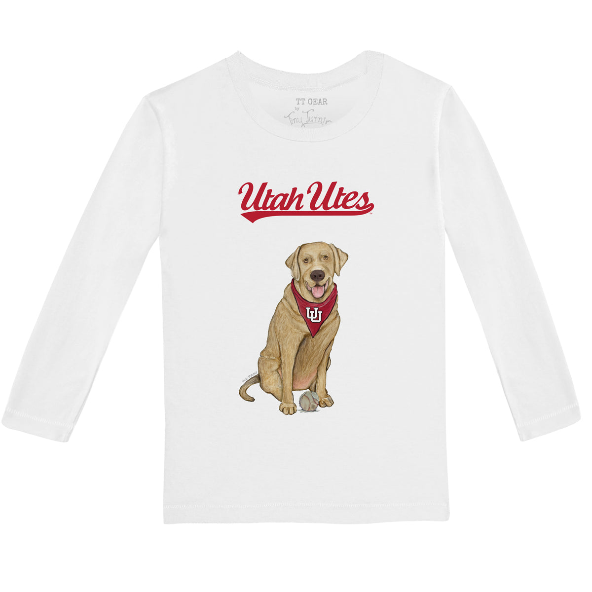 Utah Utes Yellow Labrador Retriever Long-Sleeve Tee Shirt