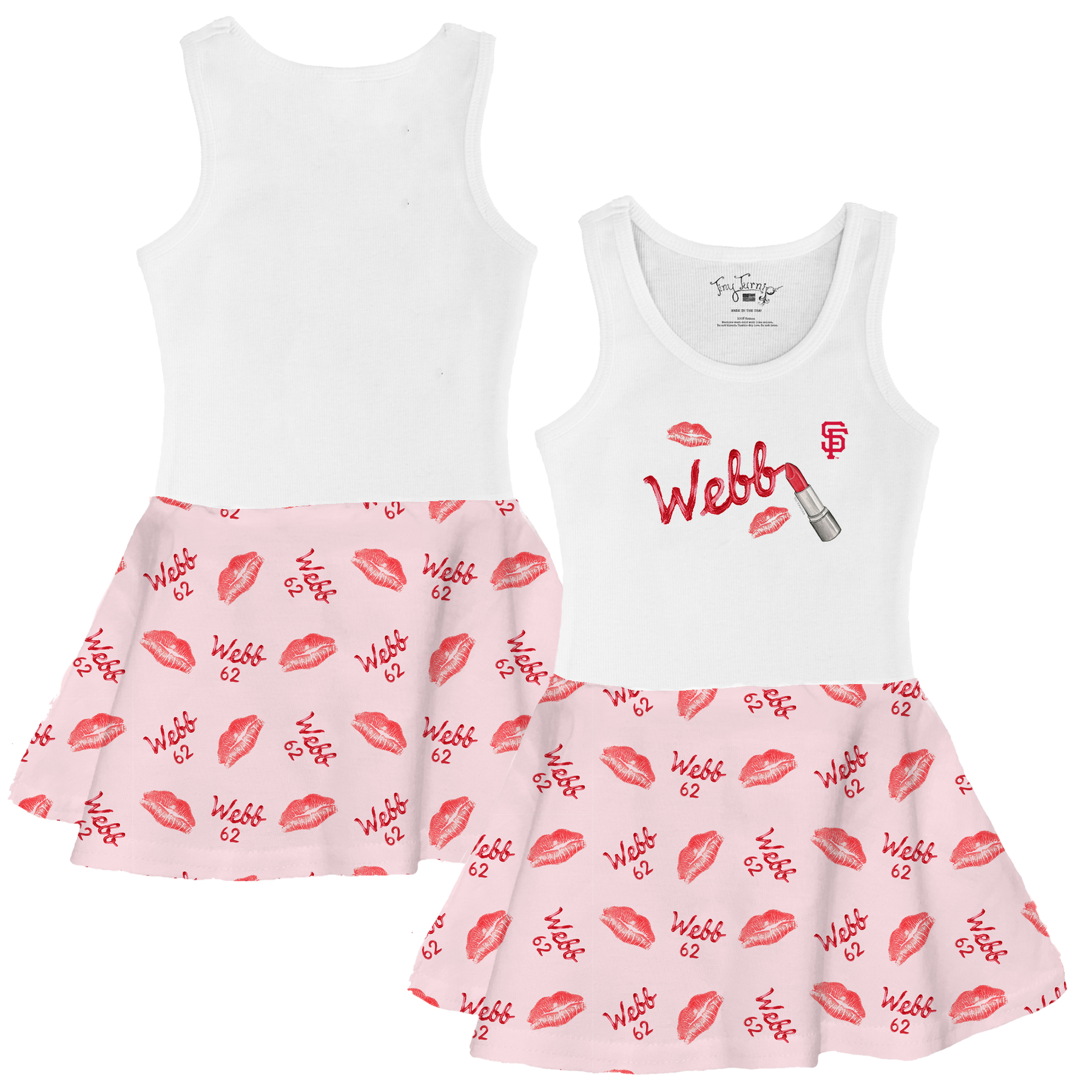 VIP MLB MLB Lipstick w/ Name. Number - Tank Swing Dress - Tiny Turnip
