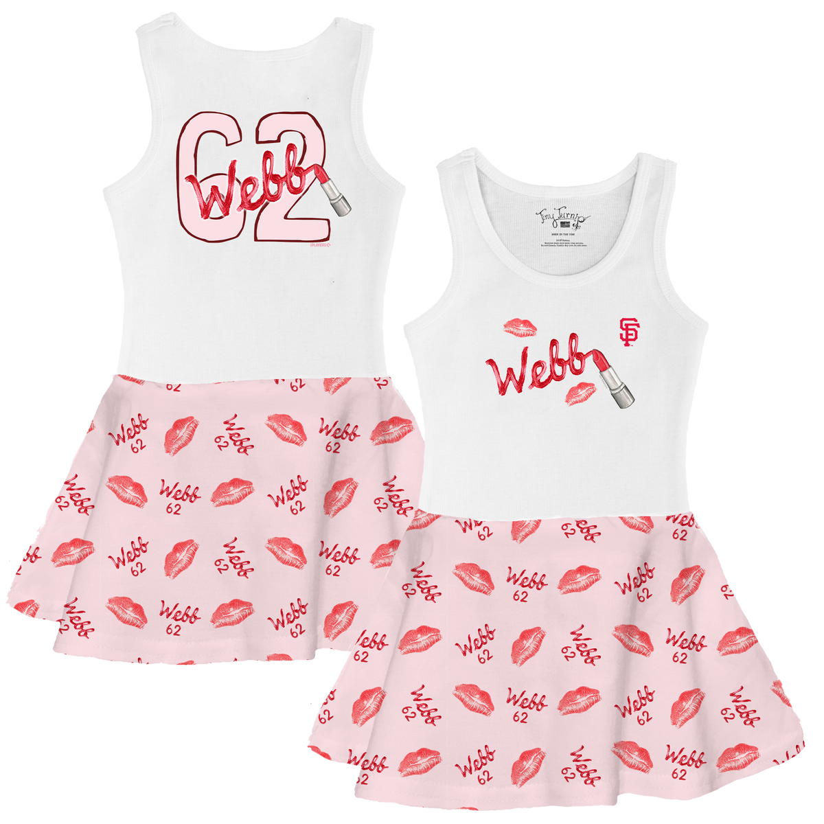 Lipstick w/ Name. Number - Tank Swing Dress - Tiny Turnip
