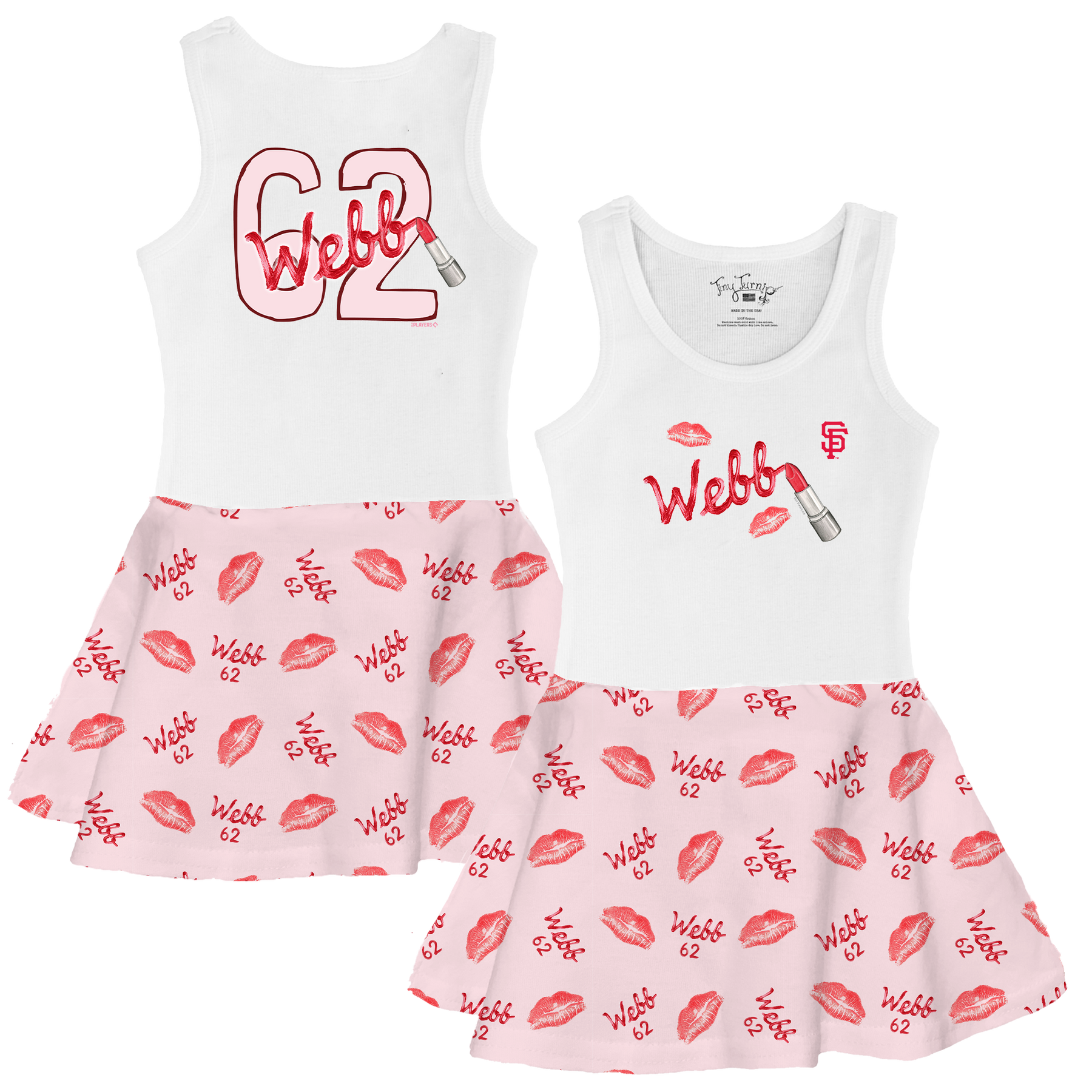 Lipstick w/ Name. Number - Tank Swing Dress - Tiny Turnip