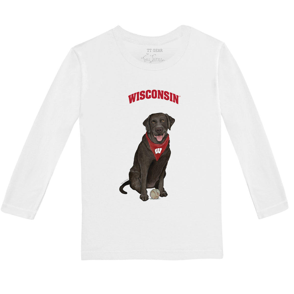 Wisconsin Badgers Black Labrador Retriever Long-Sleeve Tee Shirt