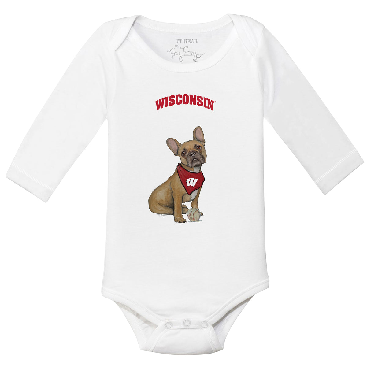 Wisconsin Badgers French Bulldog Long-Sleeve Snapper
