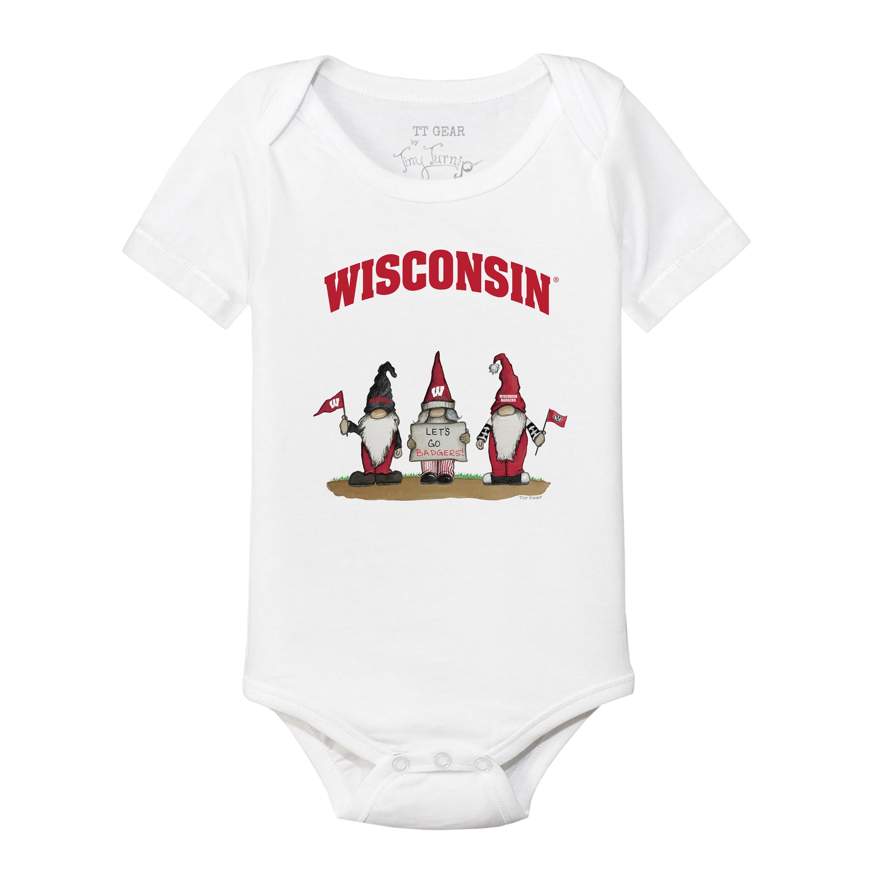 Wisconsin Badgers Gnomes Short Sleeve Snapper