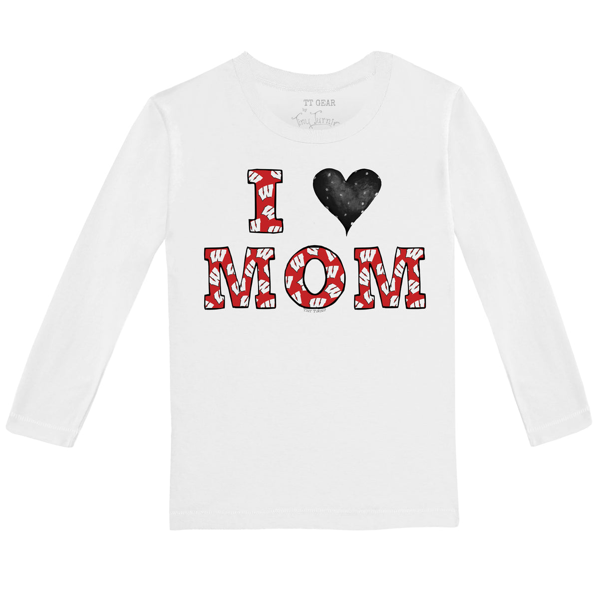 Wisconsin Badgers I Love Mom Long-Sleeve Tee Shirt