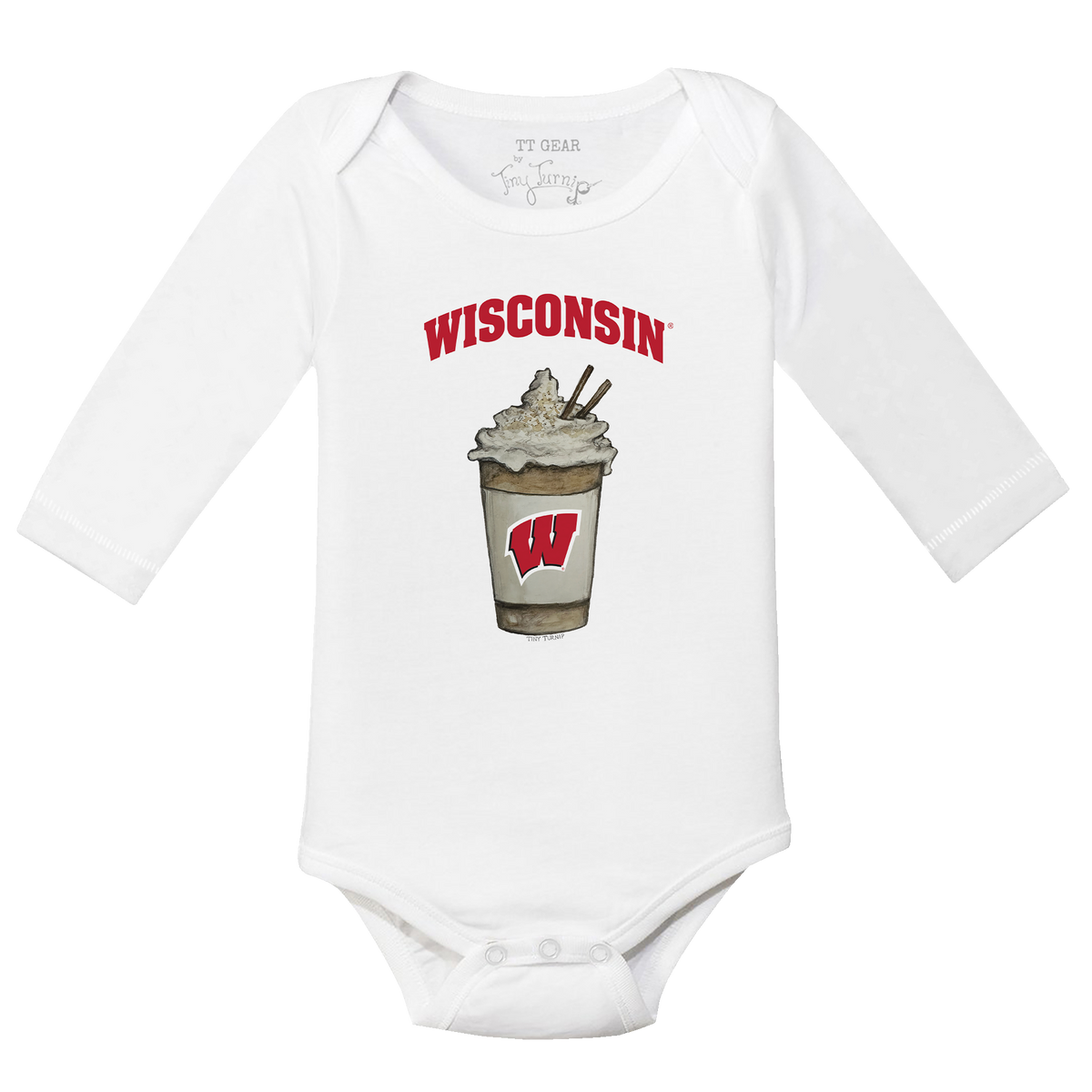Wisconsin Badgers Latte Long Sleeve Snapper