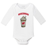 Wisconsin Badgers Latte Long Sleeve Snapper