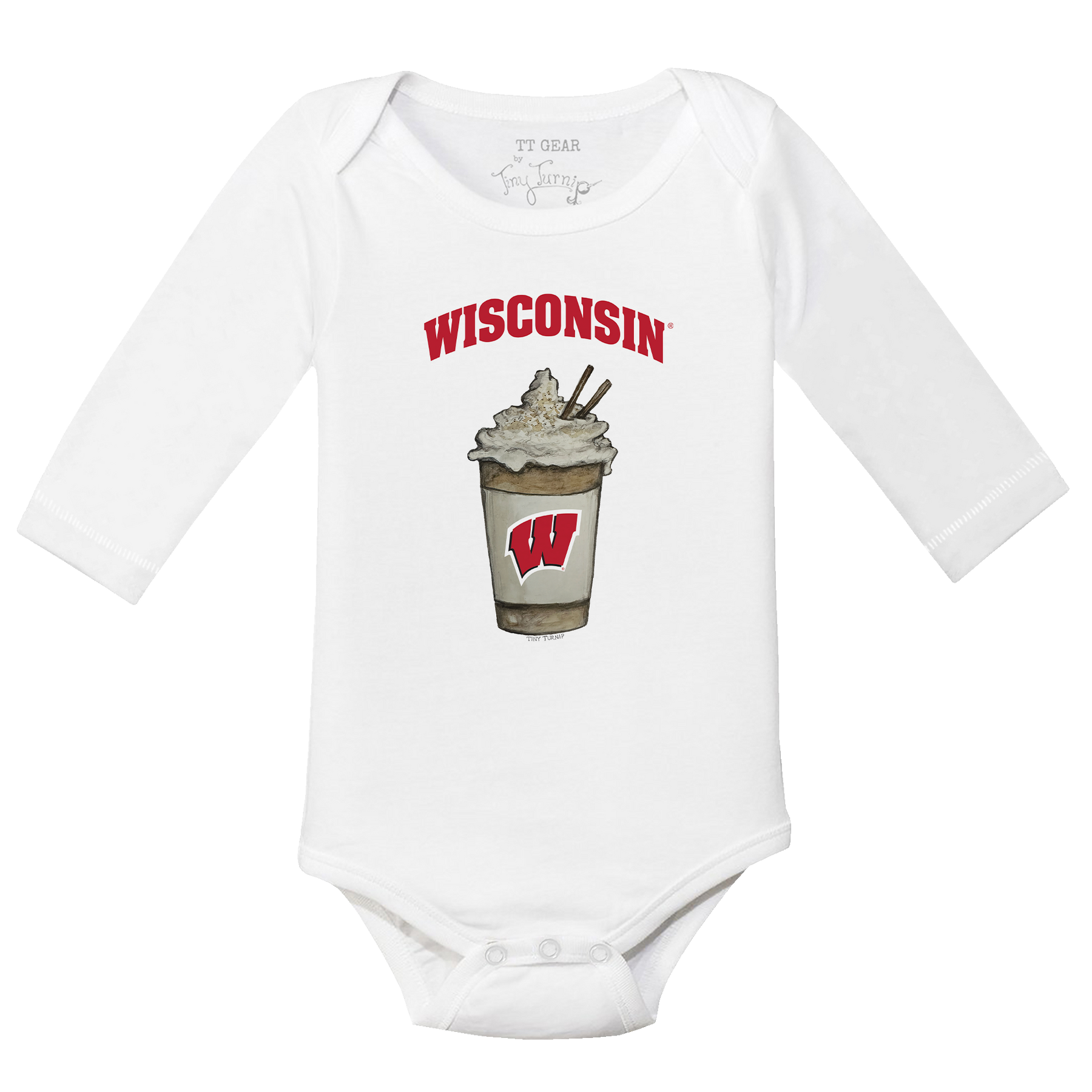 Wisconsin Badgers Latte Long Sleeve Snapper
