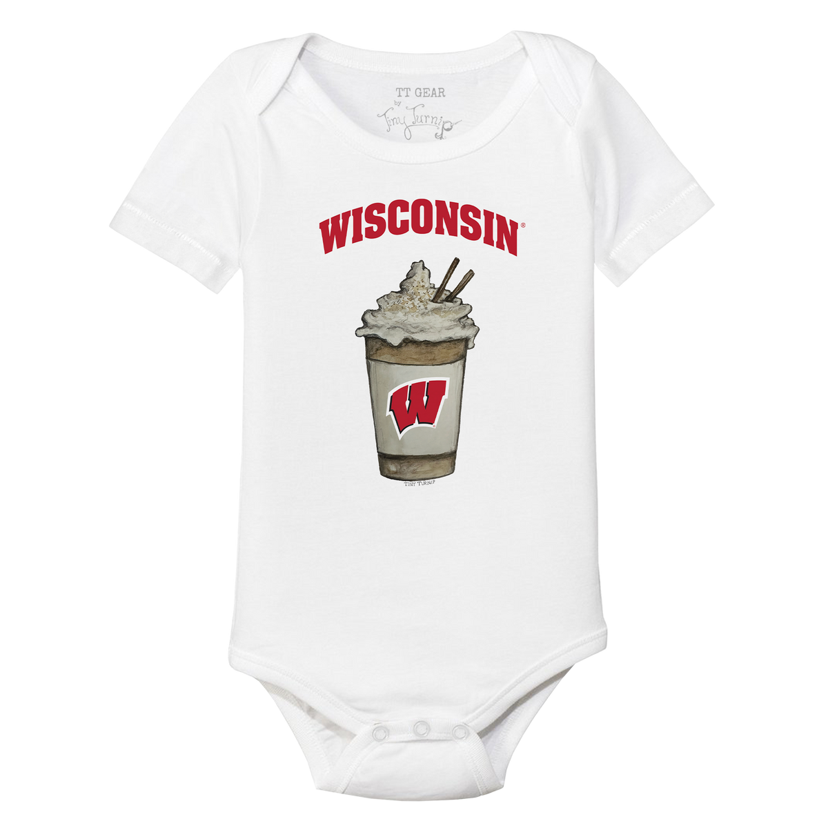 Wisconsin Badgers Latte Short Sleeve Snapper