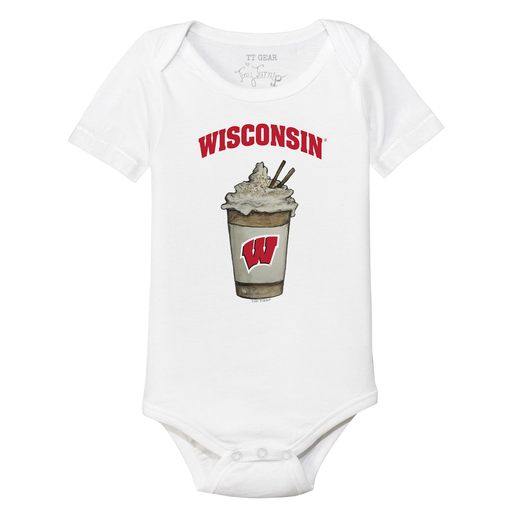 Wisconsin Badgers Latte Short Sleeve Snapper