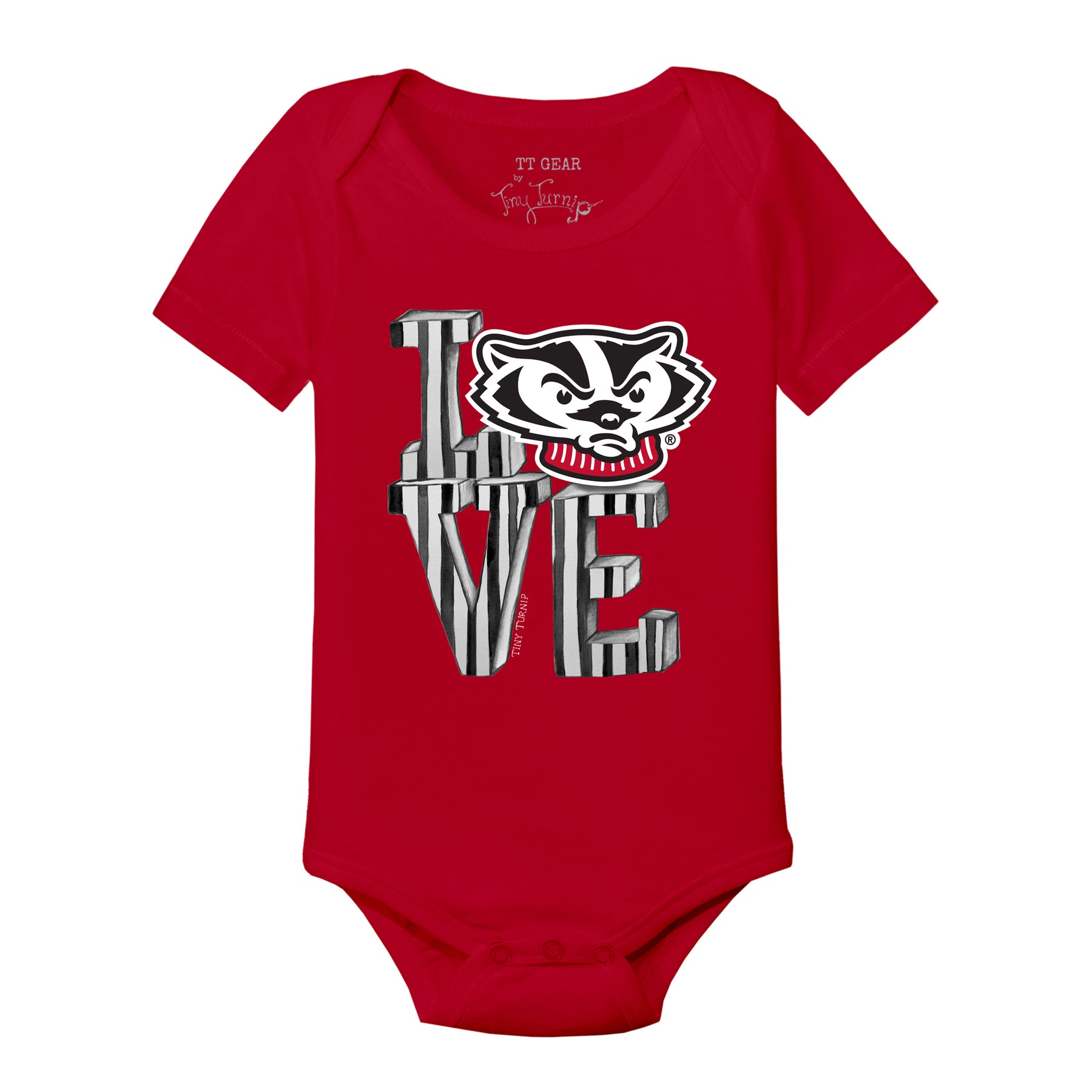 Wisconsin Badgers Love Short Sleeve Snapper