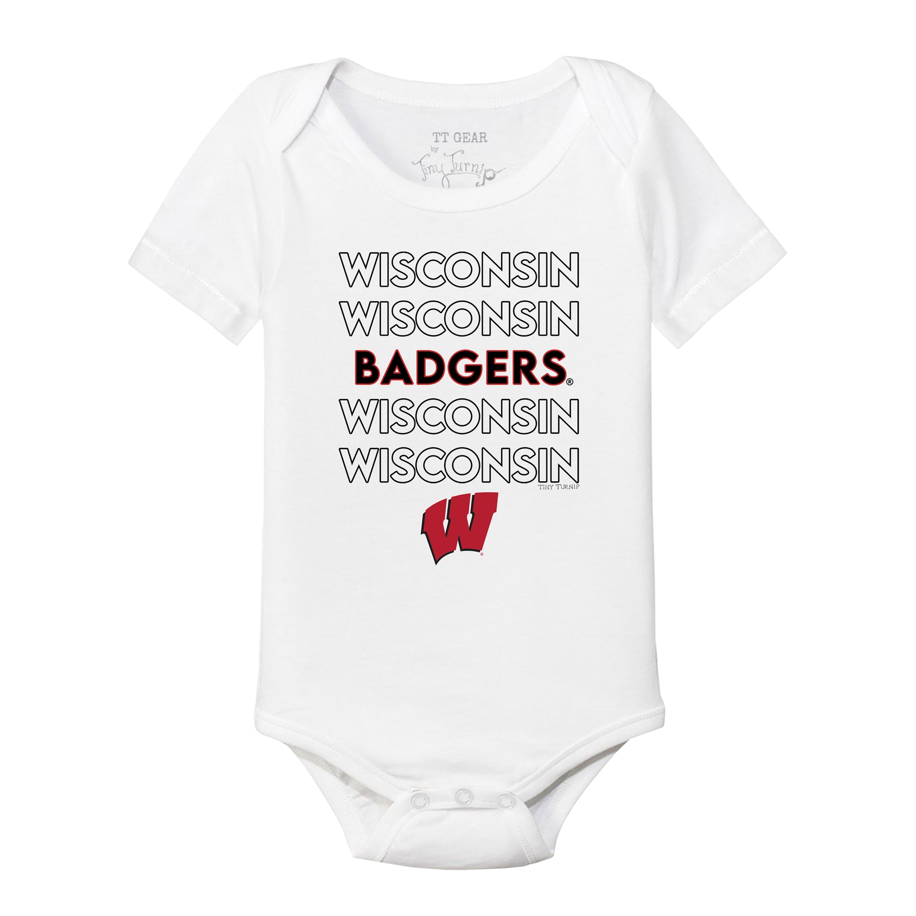 Wisconsin Badgers Stacked Short Sleeve Snapper
