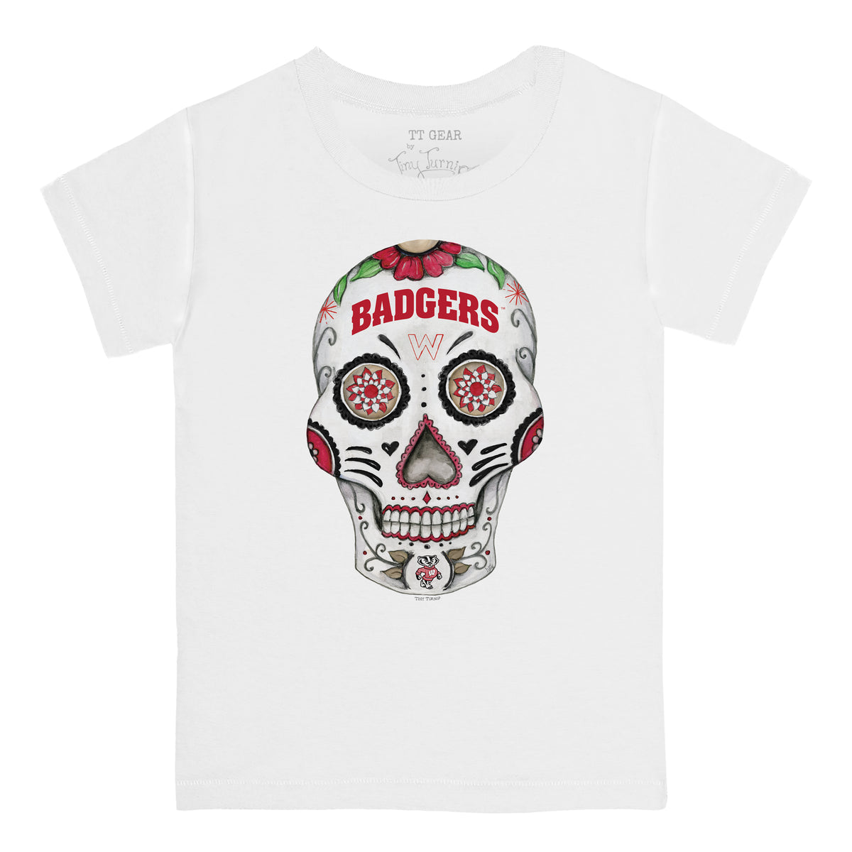 Wisconsin Badgers Sugar Skull Tee Shirt