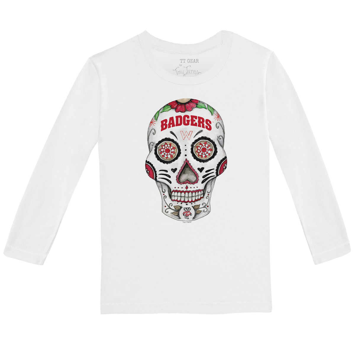 Wisconsin Badgers Sugar Skull Long-Sleeve Tee Shirt