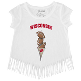 Wisconsin Badgers Football Triple Scoop Fringe Tee