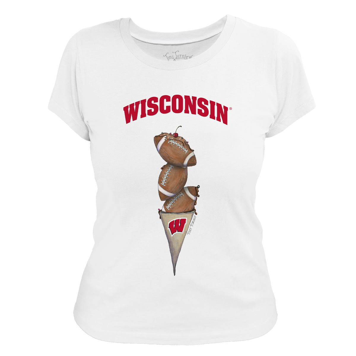 Wisconsin Badgers Football Triple Scoop Women's Tee Shirt
